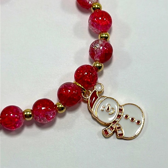 Handmade Christmas Present Charm Bracelet Crackle Glass! - Picture 7 of 7